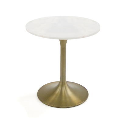 LA Furniture Collins Glam White Marble & Gold End Table VGGMM-ET-1089A Contemporary Style by Vig Furnitrue Number 77374 Catch Home Goods