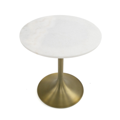 LA Furniture Collins Glam White Marble & Gold End Table VGGMM-ET-1089A Contemporary Style by Vig Furnitrue Number 77374 Catch Home Goods