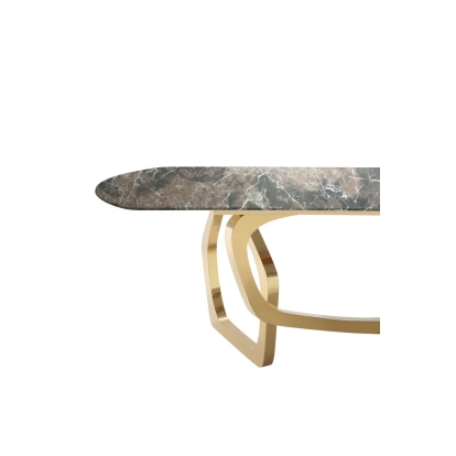 LA Furniture Colton Modern Brown & Gold Dining Table VGZAT112-BRN-DT Contemporary Style by Vig Furnitrue Number 78771 Catch Home Goods