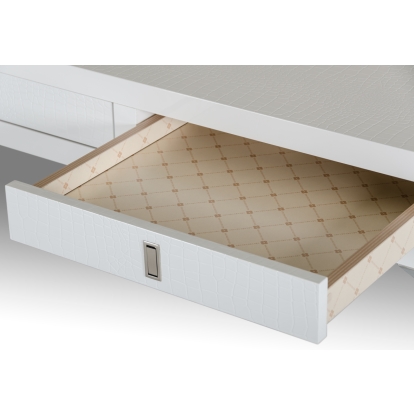LA Furniture Congress Transitional White Crocodile Office Desk VGUNAS706-150-WHT Contemporary Style by Vig Furnitrue Number 18009 Catch Home Goods