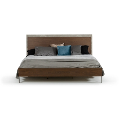 LA Furniture Conner Modern Dark Walnut & Faux Concrete Bed VGAN-CONNER-BED-DK Contemporary Style by Vig Furnitrue Number 72354|72355 Catch Home Goods