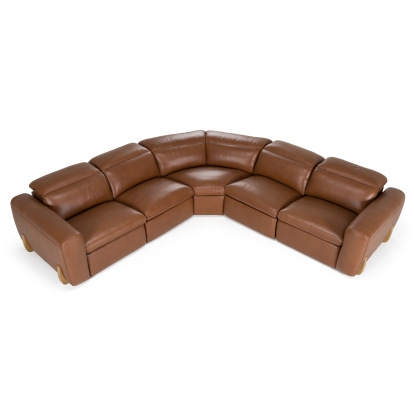 LA Furniture Conrad Modern Brown Leather Sectional Sofa with 3 Recliners VGKV-KM.856-BRN Contemporary Style by Vig Furnitrue Number 83144 Catch Home Goods