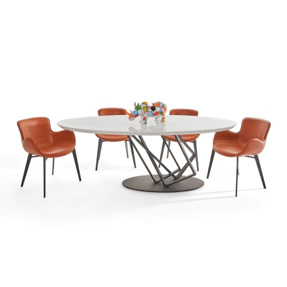 LA Furniture Corbett Modern High Gloss White with Frosted Glass Dining Table VGVCT1920-3 Contemporary Style by Vig Furnitrue Number 76867 Catch Home Goods