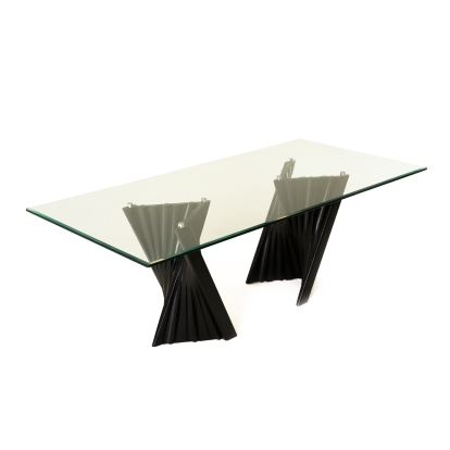 LA Furniture Corbin Mid-Century Black Ash & Glass Dining Table VGCSDT-1571-BLK Contemporary Style by Vig Furnitrue Number 81490 Catch Home Goods