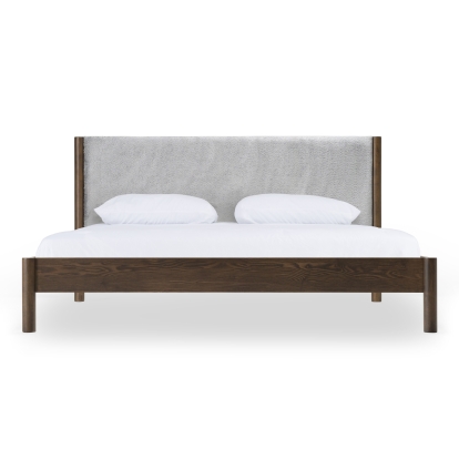 LA Furniture Carolina Modern Grey Fabric + Wenge Bed VGMA-BR-167-BED-WNG Contemporary Style by Vig Furnitrue Number 83033|83034 Catch Home Goods
