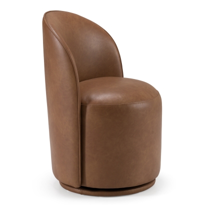 LA Furniture Correa Modern Brown Vegan Leather Swivel Dining Chair VGKK-KF.Y1179-BRN Contemporary Style by Vig Furnitrue Number 82207|82207A Catch Home Goods
