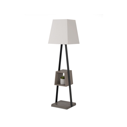LA Furniture Cortez Modern Black Metal & Faux Concrete Floor Lamp VGGRTRAPEZE Contemporary Style by Vig Furnitrue Number 75516 Catch Home Goods