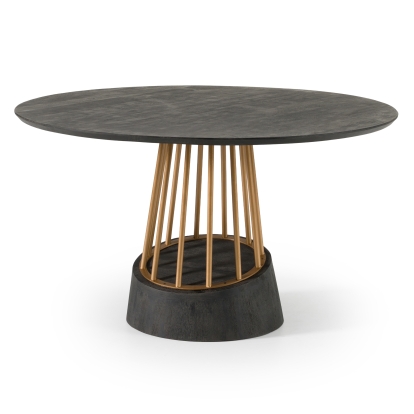 LA Furniture Cotopaxi Modern Charcoal + Brass Round Dining Table VGNR-NI90202 Contemporary Style by Vig Furnitrue Number 83189 Catch Home Goods