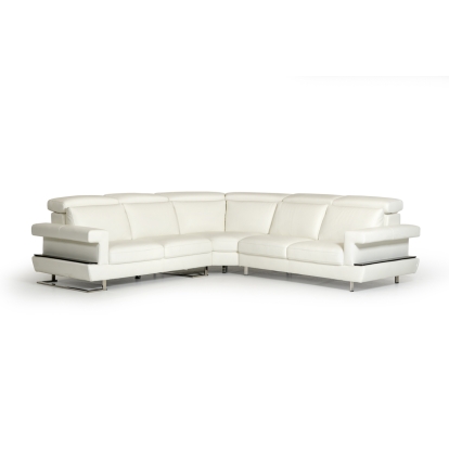 LA Furniture Crosby Italian Modern White Leather Sectional Sofa VGNTCROSBY-WHT Contemporary Style by Vig Furnitrue Number 71872 Catch Home Goods