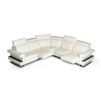 LA Furniture Crosby Italian Modern White Leather Sectional Sofa VGNTCROSBY-WHT Contemporary Style by Vig Furnitrue Number 71872 Catch Home Goods