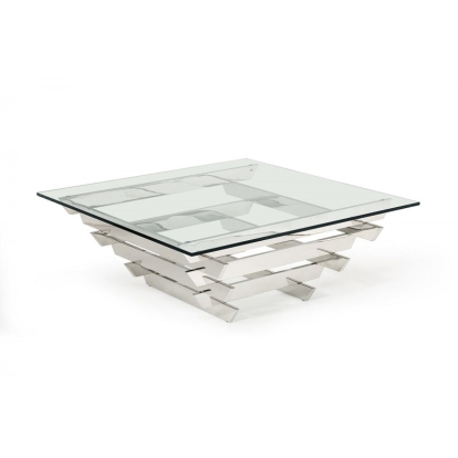 LA Furniture Upton Modern Square Glass Coffee Table VGVCCT869 Contemporary Style by Vig Furnitrue Number 71732 Catch Home Goods