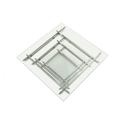 LA Furniture Upton Modern Square Glass Coffee Table VGVCCT869 Contemporary Style by Vig Furnitrue Number 71732 Catch Home Goods