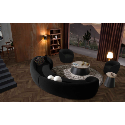 LA Furniture Kilmer Modern Black Curved Fabric Sectional Sofa VGOD-ZW-22017-B Contemporary Style by Vig Furnitrue Number 80448 Catch Home Goods