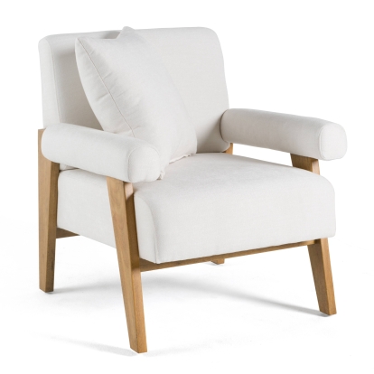 LA Furniture Cynthia Modern White Fabric + Wood Accent Chair VGRH-RHS-S204-1 Contemporary Style by Vig Furnitrue Number 82489 Catch Home Goods