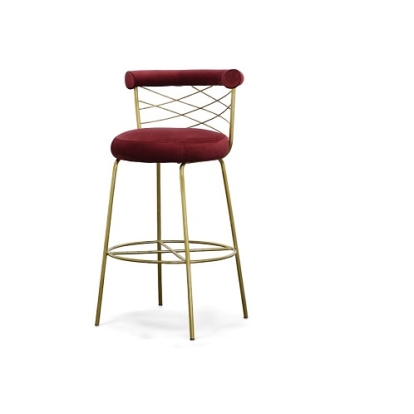 LA Furniture Dakin Modern Glam Red & Gold Barstool VGEUMC-9700CH-BS Contemporary Style by Vig Furnitrue Number 77906 Catch Home Goods