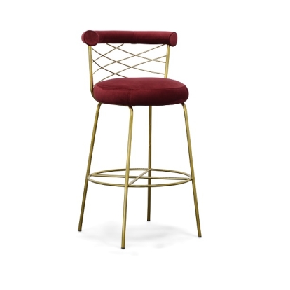 LA Furniture Dakin Modern Glam Red & Gold Barstool VGEUMC-9700CH-BS Contemporary Style by Vig Furnitrue Number 77906 Catch Home Goods