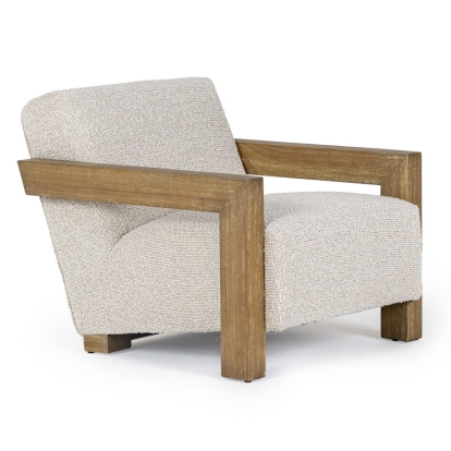 LA Furniture Dalhart Modern Beige Fabric + Grey Wash Wood Accent Chair VGMY-2813-BGE Contemporary Style by Vig Furnitrue Number 81811 Catch Home Goods
