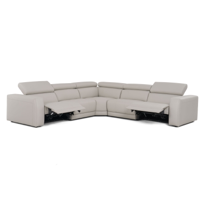 LA Furniture Dalton Modern Italian Light Grey Leather Sectional + Recliners VGDTDALTON-GREY-SECT Contemporary Style by Vig Furnitrue Number 81774 Catch Home Goods