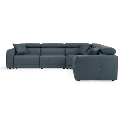 LA Furniture Dalton Modern Italian Blue Leather Sectional Sofa + Recliners VGDT-DALTON-SECT-BLU Contemporary Style by Vig Furnitrue Number 83420 Catch Home Goods