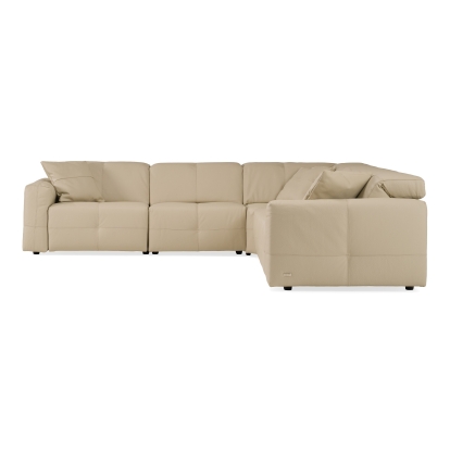 LA Furniture Nizza Modern Oyster Leather Sectional Sofa + Recliners VGDT-NIZZA-OYS Contemporary Style by Vig Furnitrue Number 83437 Catch Home Goods