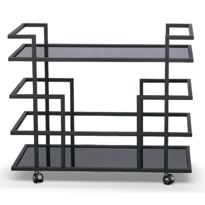 LA Furniture Deakin Black Stainless Steel and Black Glass Wine Rack VGHB-01W4-BLK Contemporary Style by Vig Furnitrue Number 80307 Catch Home Goods