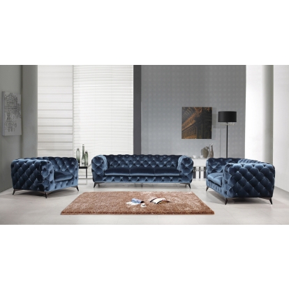 LA Furniture Delilah Modern Blue Fabric Loveseat VGCA1546-BLU-LOVE Contemporary Style by Vig Furnitrue Number 72431A Catch Home Goods