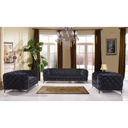 LA Furniture Delilah Modern Black Fabric Loveseat VGCA1546-BLK-L Contemporary Style by Vig Furnitrue Number 73447 Catch Home Goods