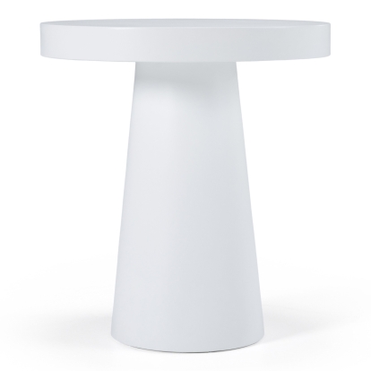 LA Furniture Desoto Modern White Concrete Round End Table VGGR-DESTOTO-WHT Contemporary Style by Vig Furnitrue Number 81839 Catch Home Goods