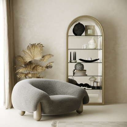 LA Furniture Clarity Contemporary Grey Fabric Accent Chair VGFA-SF2002 Contemporary Style by Vig Furnitrue Number 83081 Catch Home Goods