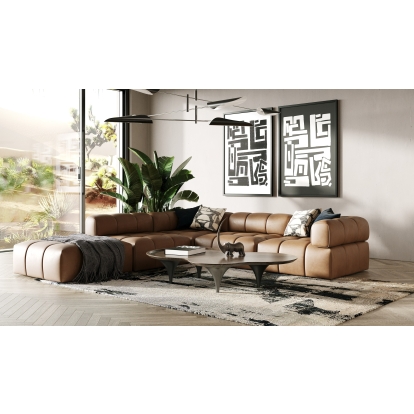 LA Furniture Everest Modern Brown Leather Modular Sectional Sofa VGOD-ZW-23118-MOD Contemporary Style by Vig Furnitrue Number 83539|83540|83541|83543 Catch Home Goods