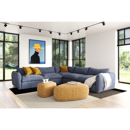 LA Furniture Kinsey Modern Blue Fabric Modular Sectional Sofa VGKK-KF.8035-MOD-NAVY Contemporary Style by Vig Furnitrue Number 81139|81139A|83532|83533|83535 Catch Home Goods