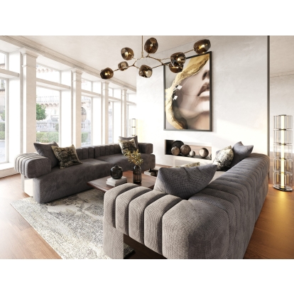 LA Furniture Moreno Modern Grey Fabric 4-Seater Sofa VGAH-SF2034-GRY Contemporary Style by Vig Furnitrue Number 81963 Catch Home Goods