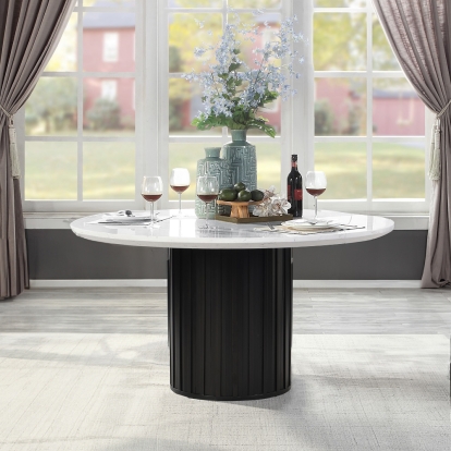 Acme Jaramillo Round Dining Table with Engineered Marble Top Model DN02141