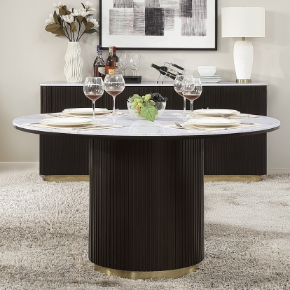 Acme Clayten Round Dining Table with Marble Model DN03950