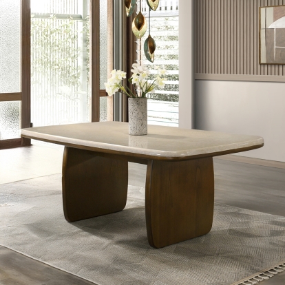 Acme Kasha Dining Table with Natural Marble Top Model DN04665
