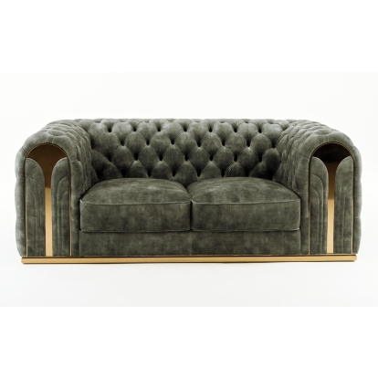 LA Furniture Dosie Transitional Grey Velvet Loveseat VGBN-S-9368-LOVE-GRY Contemporary Style by Vig Furnitrue Number 81323 Catch Home Goods