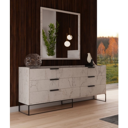 LA Furniture Marbella Italian Modern White Marble Dresser VGACMARBELLA-DRS Contemporary Style by Vig Furnitrue Number 76354 Catch Home Goods