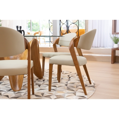 LA Furniture Arlo Mid-Century Beige & Walnut Dining Chair (Set of 2) VGCSCH-1488-GRY Contemporary Style by Vig Furnitrue Number 71401Z Catch Home Goods