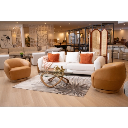 LA Furniture Michele Modern Glass + Walnut Coffee Table VGCSCT-20050-BRN-CT Contemporary Style by Vig Furnitrue Number 79225 Catch Home Goods