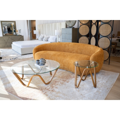 LA Furniture Lassen Modern Glass & Walnut End Table VGCSLT-20048-WAL-ET Contemporary Style by Vig Furnitrue Number 78042 Catch Home Goods