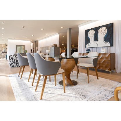 LA Furniture Megan Modern Beige & Grey Dining Chair VGCSCH17117-1 Contemporary Style by Vig Furnitrue Number 75544 Catch Home Goods