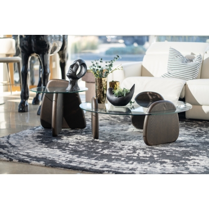 LA Furniture Buxton Mid-Century Modern Glass + Dark Walnut Coffee Table VGOD-LZ-274C-COF Contemporary Style by Vig Furnitrue Number 81631 Catch Home Goods