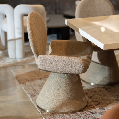 LA Furniture Neptune Contemporary Beige Fabric + Brushed Brass Dining Chair VGVC-B2369-BGE Contemporary Style by Vig Furnitrue Number 81669 Catch Home Goods