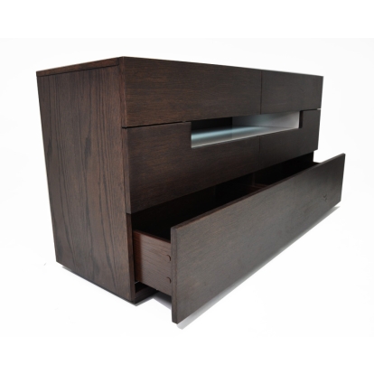 LA Furniture Ceres Contemporary Brown Oak and Grey Dresser with LED Light VGWCCG05D-WNG Contemporary Style by Vig Furnitrue Number 14671 Catch Home Goods