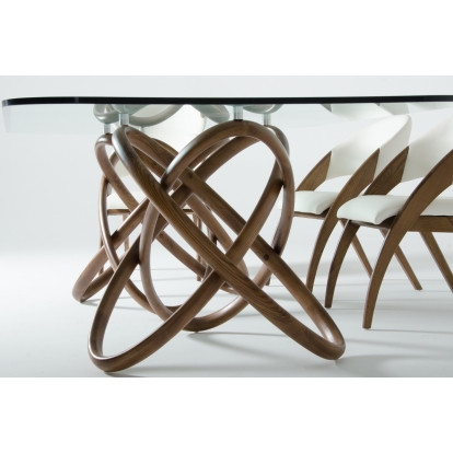 LA Furniture Mason Modern Glass & Walnut Dining Table VGCSDT-16092 Contemporary Style by Vig Furnitrue Number 72438 Catch Home Goods