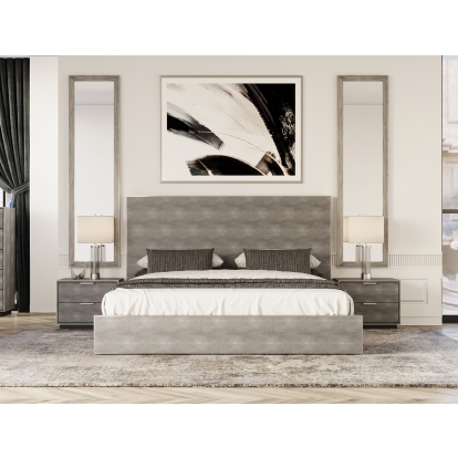 LA Furniture Dynasty Eastern King Modern Shagreen Bed VGVCBD2108-GRY-BED-EK-1 Contemporary Style by Vig Furnitrue Number 79091 Catch Home Goods