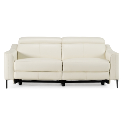 LA Furniture Eden Modern White Leather Sofa With 2 Recliners VGKV-KM.5012-SOFA-WHT Contemporary Style by Vig Furnitrue Number 81443 Catch Home Goods