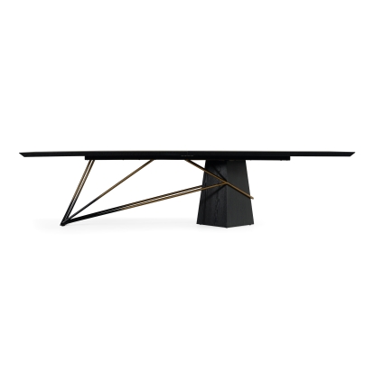 LA Furniture Elkhorn Glam Black Ash + Stainless Steel 126" Dining Table VGGMDT-1599 Contemporary Style by Vig Furnitrue Number 81019 Catch Home Goods