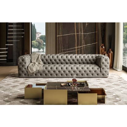 LA Furniture Ellington Italian Grey Nubuck Leather 4-Seater Sofa VGCCRIALTO-GRY-S Contemporary Style by Vig Furnitrue Number 83138 Catch Home Goods