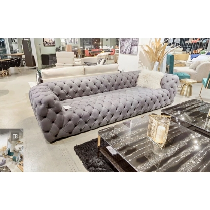 LA Furniture Ellington Italian Grey Nubuck Leather 4-Seater Sofa VGCCRIALTO-GRY-S Contemporary Style by Vig Furnitrue Number 83138 Catch Home Goods